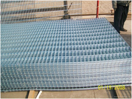 Galvanized welded mesh panel as used in the brick veneer layer
