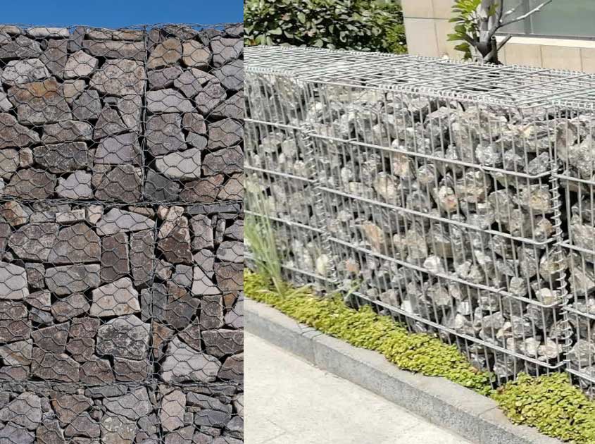 Comparison of welded gabion mesh and hexagonal gabion mesh