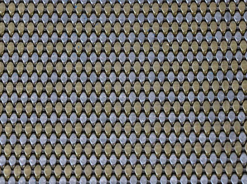 Curtain wall metal decorative mesh includes